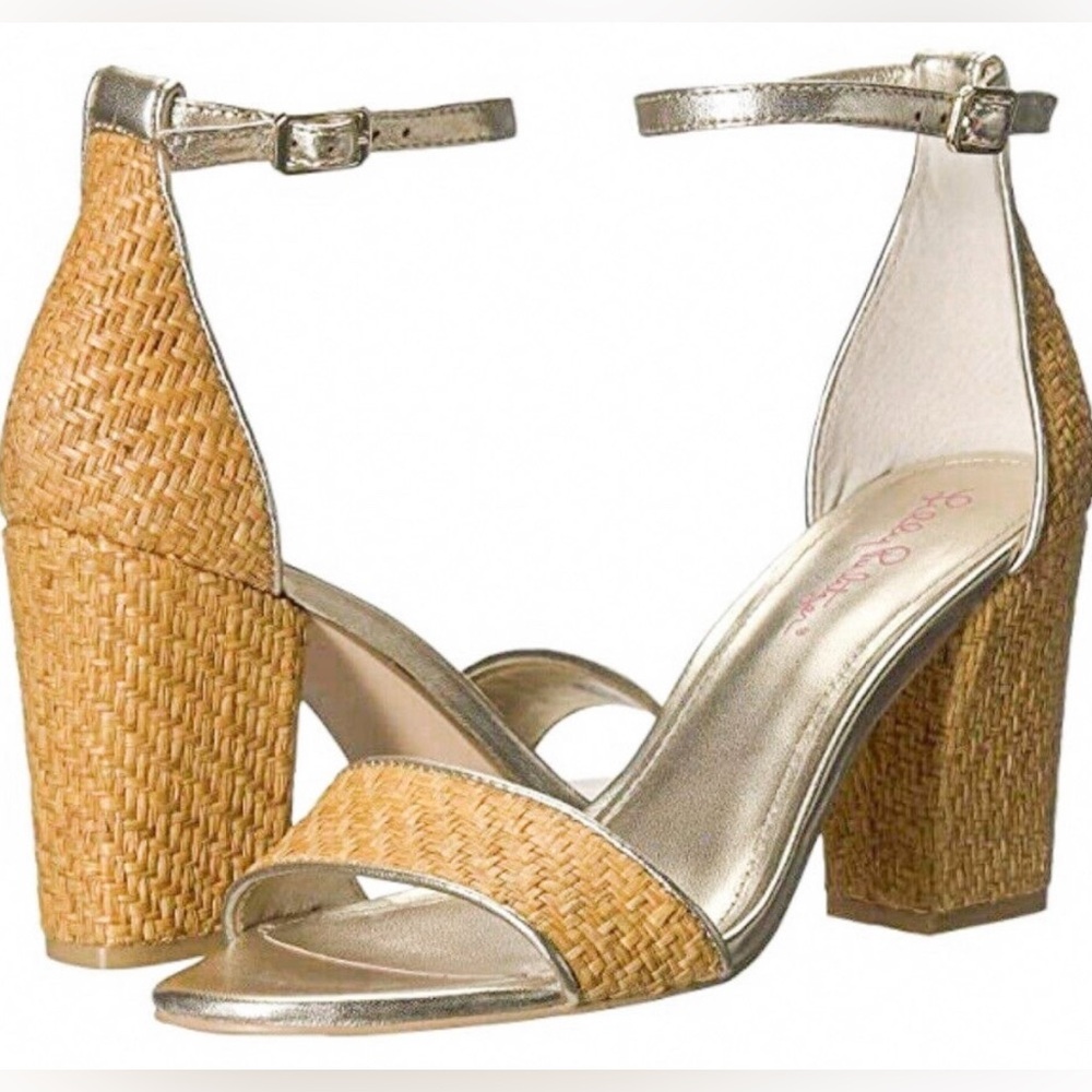 EUC Lilly Pulitzer Gold and Tan Women's Heels